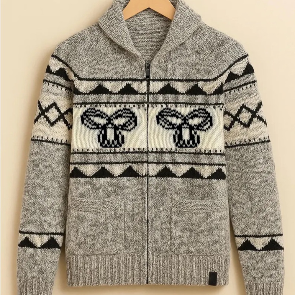 TNA Gray and Black Patterned Women's Cardigan - Picture 4 of 7